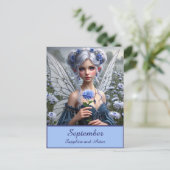 Prachtige septemberfee in Asters Briefkaart (Staand voorkant)