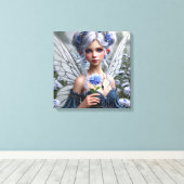 Prachtige septemberfee in Asters Canvas Afdruk (Insitu (Houten vloer))