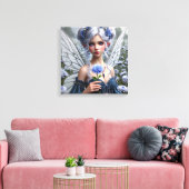 Prachtige septemberfee in Asters Canvas Afdruk (Insitu (Woonkamer))