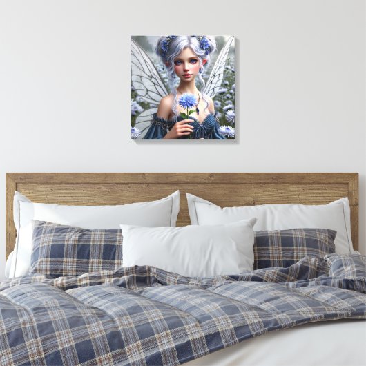 Prachtige septemberfee in Asters Canvas Afdruk (Insitu (Slaapkamer))