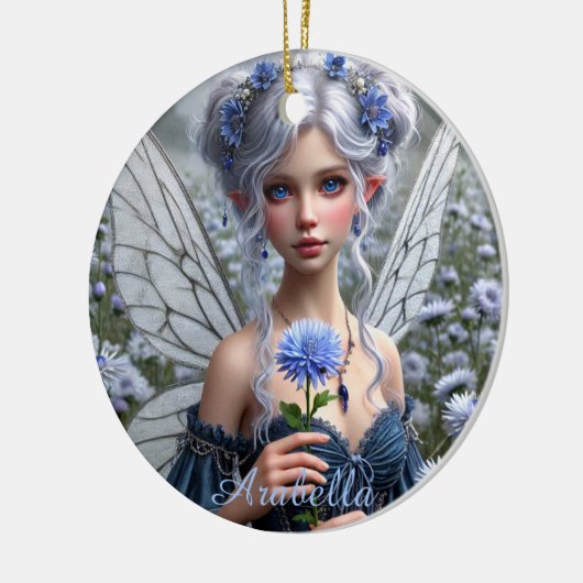 Prachtige septemberfee in Asters Keramisch Ornament (Links)