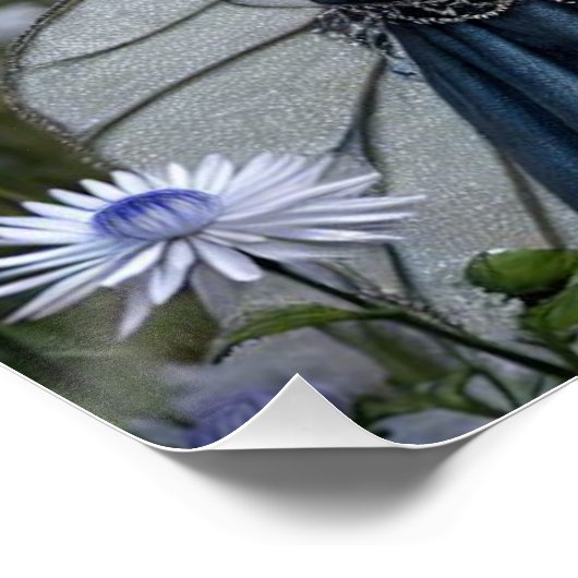 Prachtige septemberfee in Asters Perfect Poster (Hoek)