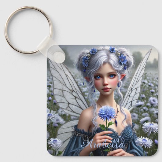 Prachtige septemberfee in Asters Sleutelhanger (Voorkant)