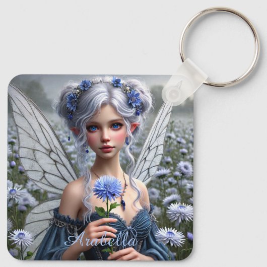 Prachtige septemberfee in Asters Sleutelhanger (Achterkant)