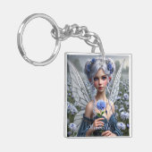 Prachtige septemberfee in Asters Sleutelhanger (Voorkant Links)