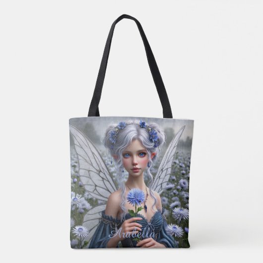 Prachtige septemberfee in Asters Tote Bag (Achterkant)