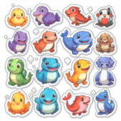 Prachtige set van cartoon dierlijke stickers (Voorkant)