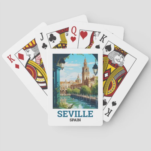 Prachtige Sevilla Schoonheid van Andalusië Spanje  Pokerkaarten (Achterkant)