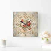 Prachtige shabby chique rozen vierkante klok (Huis)