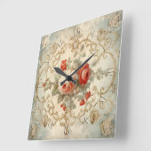 Prachtige shabby chique rozen vierkante klok (Hoek)