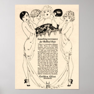 Prachtige Shampoo Ad uit 1920 Poster