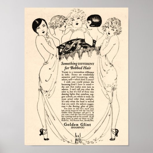 Prachtige Shampoo Ad uit 1920 Poster (Voorkant)