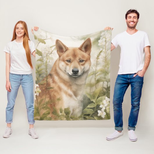 Prachtige Shiba Inu Fleece Deken (In situ)