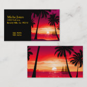 Prachtige Shimmery Island Sunset & Sailboat Visitekaartje (Voorkant / Achterkant)