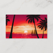 Prachtige Shimmery Island Sunset & Sailboat Visitekaartje (Achterkant)