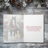 Prachtige Shire Draft Paard en Krans Kerstmis Feestdagen Kaart