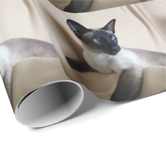 Prachtige Siamese Cat Face Cadeaupapier (Rol Hoek)