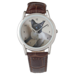 Prachtige Siamese Cat Face Horloge