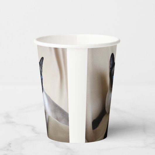 Prachtige Siamese Cat Face Papieren Bekers (Links)