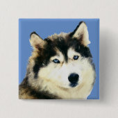 Prachtige Siberische Husky Pin Button (Voorkant)