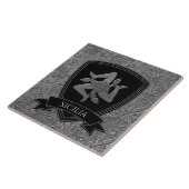 Prachtige  Siciliaanse Trinacria Tegeltje (Zijkant)