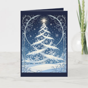 Prachtige Sierlijke Kerstmis Joelboom Feestdagen Kaart