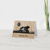 Prachtige silhouet berkenboom/Beer dank u kaart (Voorkant)