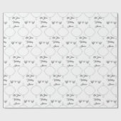 Prachtige Silver Heart Wedding Cadeaupapier (Vlak)