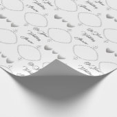 Prachtige Silver Heart Wedding Cadeaupapier (Hoek)
