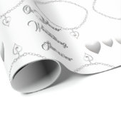 Prachtige Silver Heart Wedding Cadeaupapier (Rol Hoek)