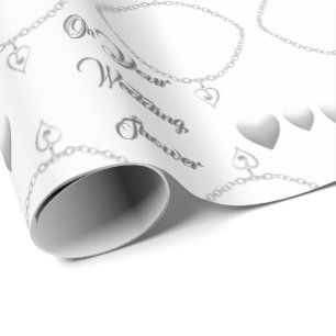 Prachtige Silver Heart Wedding Cadeaupapier
