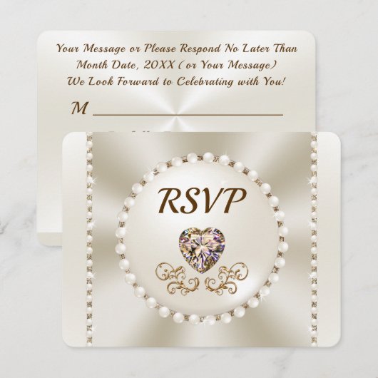 Prachtige Sjabloon voor kiezen van het RSVP-menu v Kaart (Voorkant / Achterkant)