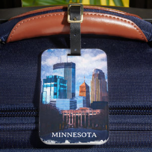 Prachtige skyline van Minneapolis Bagagelabel