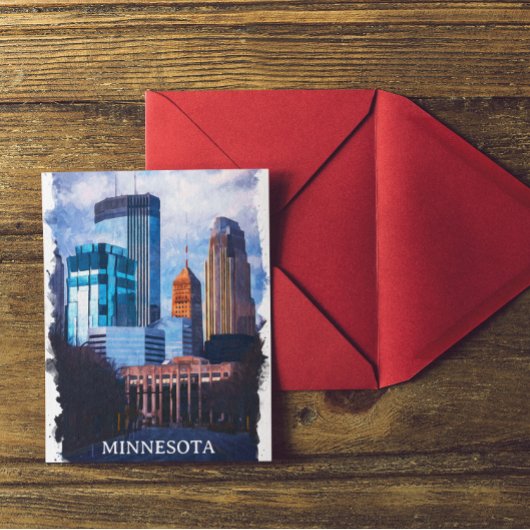 Prachtige skyline van Minneapolis Briefkaart