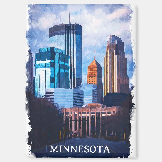 Prachtige skyline van Minneapolis Magneet (Voorkant)