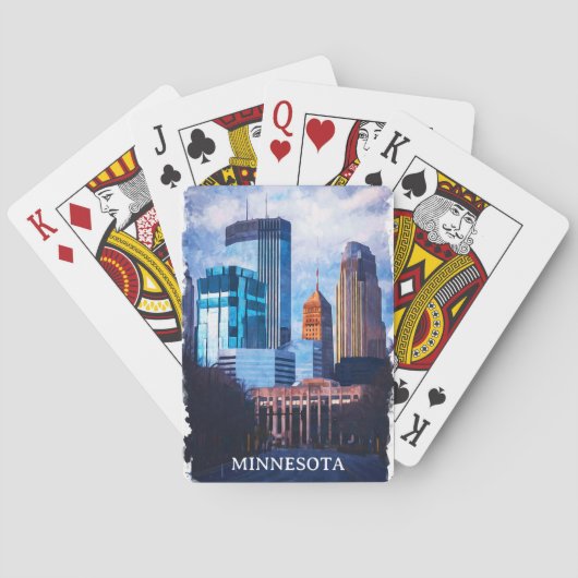 Prachtige skyline van Minneapolis Pokerkaarten (Achterkant)
