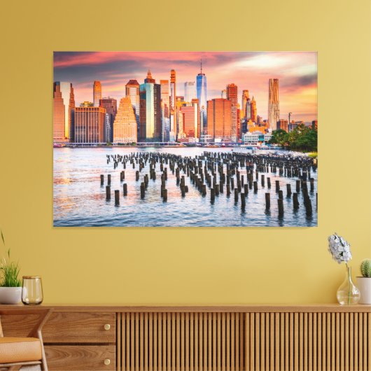 Prachtige skyline van New York City Canvas Afdruk (Insitu (Woonkamer))