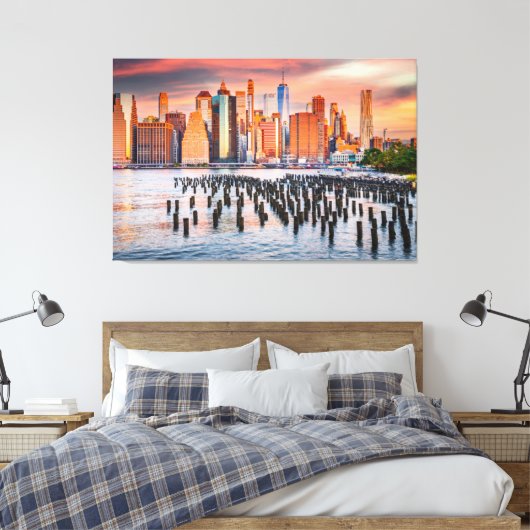 Prachtige skyline van New York City Canvas Afdruk (Insitu (Slaapkamer))