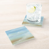 Prachtige Skyscape met Fluffy Clouds Glazen Onderzetter (Schuin)