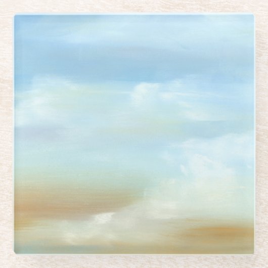 Prachtige Skyscape met Fluffy Clouds Glazen Onderzetter (Voorkant)