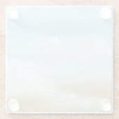 Prachtige Skyscape met Fluffy Clouds Glazen Onderzetter (Achterkant)