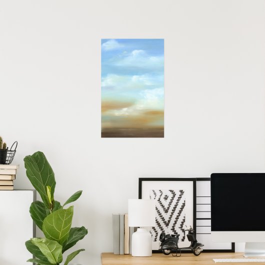 Prachtige Skyscape met Fluffy Clouds Poster (Thuiskantoor)