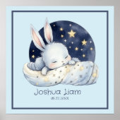 Prachtige Slaap Baby Bunny Nursery Art Poster (Voorkant)