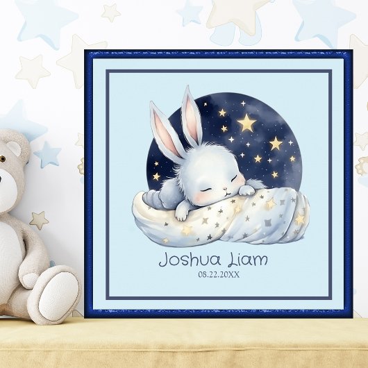 Prachtige Slaap Baby Bunny Nursery Art Poster