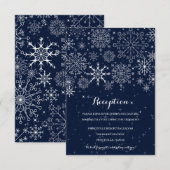 Prachtige sneeuwvlokken - Ontvangst van winterwedd Informatiekaartje (Voorkant / Achterkant)