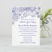 Prachtige sneeuwvlokken - Winter Huwelijksuitnodig Kaart (Staand voorkant)