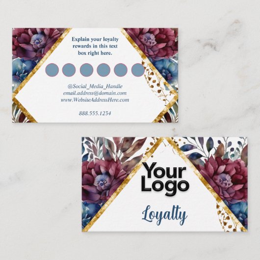 Prachtige Sophistication Jewel-Toned Peony Informatiekaartje (Voorkant / Achterkant)