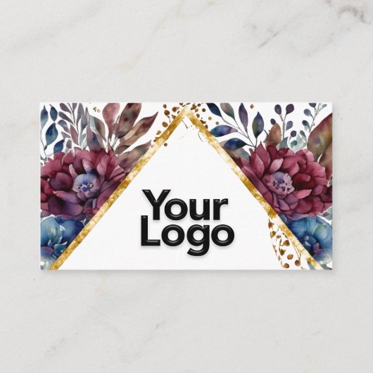 Prachtige Sophistication Jewel-Toned Peony QR-code Informatiekaartje (Achterkant)