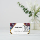 Prachtige Sophistication Jewel-Toned Peony QR-code Informatiekaartje (Staand voorkant)