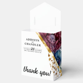 Prachtige Sophistication Jewel-Toned Peony Wedding Bedankdoosjes